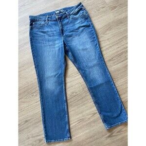 LEE women’s medium washed denim jeans straight leg/regular fit/mid rise Size 16M